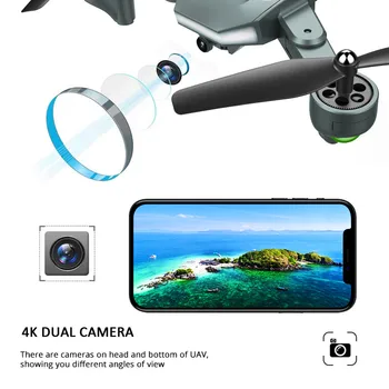 Visuo XS816 RC Drone su WiFi FPV 4K /720P Dual Camera Optinio Srauto Quadcopter Sulankstomas Selfie Dron Gestas smart VS SG106 M70