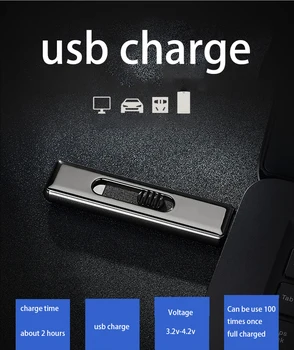 Volframo Turbo USB Lengvesni Už Cigarečių Rūkymas Elektroninių Įkrovimo WilndProof Stumti Padek