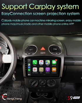 Volkswagen Beetle 1999-2011 automobilių pažangios daugialypės terpės grotuvas Vabalas 4G versija GPS navigacija radijo Android 10.0