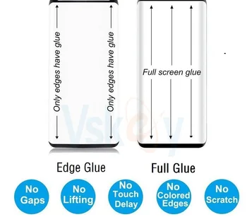 VSKEY 10VNT Visą Klijai Grūdintas Stiklas Samsung Galaxy A01 A11 A21 A21S A31 A41 A51 A71 A81 A91 Pilnas draudimas Screen Protector