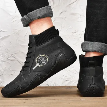 Vyrai Atsitiktinis Batų Odos Martin batai Mados Batai, Vyrams, Verslo, Biuro Klasikinis Kaubojaus Stiliaus Laisvalaikio Bateliai Vyrų Lace-Up Sneakers