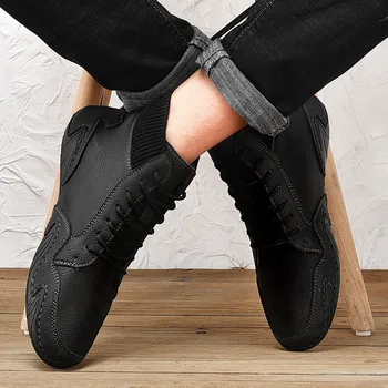 Vyrai Atsitiktinis Batų Odos Martin batai Mados Batai, Vyrams, Verslo, Biuro Klasikinis Kaubojaus Stiliaus Laisvalaikio Bateliai Vyrų Lace-Up Sneakers