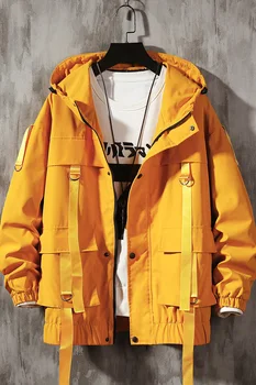 Vyrai Krovinių Bombonešis Striukės Dizaineris Japonijos Steetwear Rudenį Didelis Kišenės Harajuku Hip-Hop Švarkelis, Paltai Korėjos Mados