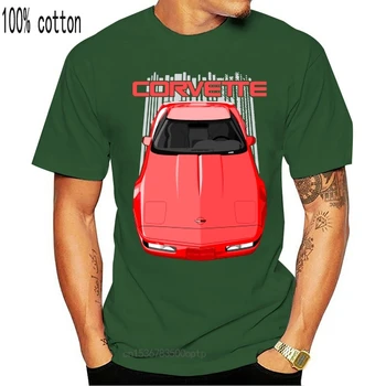 Vyrai t-shirt Corvette C4 raudona marškinėlius Moterims marškinėliai