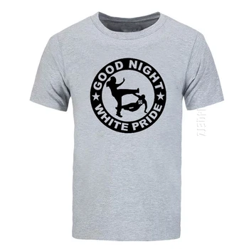 Vyrai T-Shirt Good Night White Pride Medvilnės, O Neck T Shirt GNWP Antifascist Anti-Rasistinių 