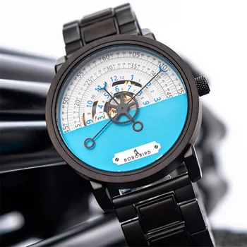 Vyrai Žiūrėti BOBO PAUKŠČIŲ 2021 Naujas Automatinis Mechaninis laikrodis Mados Mediniai Kūrybos Laikrodis Cool Kalėdų Dovanos reloj hombre