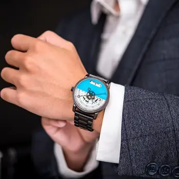Vyrai Žiūrėti BOBO PAUKŠČIŲ 2021 Naujas Automatinis Mechaninis laikrodis Mados Mediniai Kūrybos Laikrodis Cool Kalėdų Dovanos reloj hombre