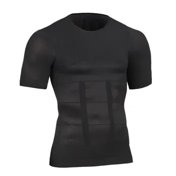 Vyriški Skustukai Lieknėjimo Pilvo marškinėliai Leotard Juosmens Korsetai, Apatiniai Vyrų Pilvo Žoliapjovės Kvėpuojantis Kūnas Suspaudimo T-shirt