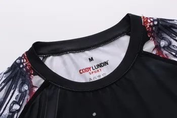 Vyriški Suspaudimo Rashguard Marškiniai ilgomis Rankovėmis 3D Spausdinimo Jiu Jitsu T-shirts MMA Fitneso Vyrų Quick Dry Kultūrizmo Viršūnes Triko