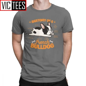 Vyriški T-Shirt Anatomiją prancūzų Buldogas Juokingi Pet Frenchie Šuo Juokinga Medvilnės Marškinėliai Drabužių, Negabaritinių