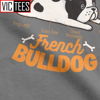 Vyriški T-Shirt Anatomiją prancūzų Buldogas Juokingi Pet Frenchie Šuo Juokinga Medvilnės Marškinėliai Drabužių, Negabaritinių