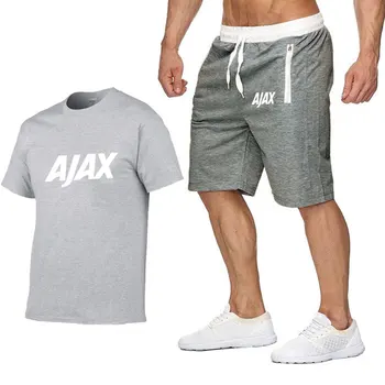 Vyriški trumparankoviai AJAX spausdinti vasaros vyriški t-shirt hip-hop ' Harajuku T-shirt aukštos kokybės medvilnės marškinėliai šortai kostiumas, sportiniai