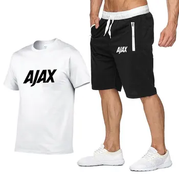Vyriški trumparankoviai AJAX spausdinti vasaros vyriški t-shirt hip-hop ' Harajuku T-shirt aukštos kokybės medvilnės marškinėliai šortai kostiumas, sportiniai