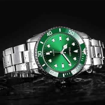 Vyriški Žiūrėti Naujas Prabangus Verslo Žiūrėti Vyrų Vandeniui Žaliosios Laikrodžiai Ciferblatas Mados Vyrų Laikrodis ant Riešo Žiūrėti Relogio Masculino