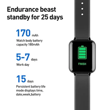 Vyrų Fitneso Smart Žiūrėti 1.3-colių IPS Ekrano Spalvos Širdies ritmo Tracker IP67 atsparus Vandeniui Kraujo Spaudimo Monitorius Apyrankę Smartwatch
