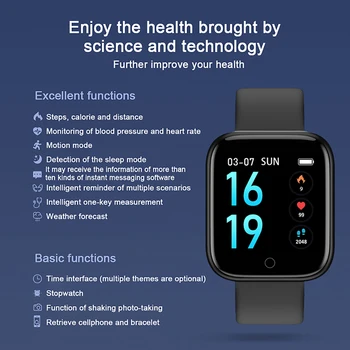 Vyrų Fitneso Smart Žiūrėti 1.3-colių IPS Ekrano Spalvos Širdies ritmo Tracker IP67 atsparus Vandeniui Kraujo Spaudimo Monitorius Apyrankę Smartwatch