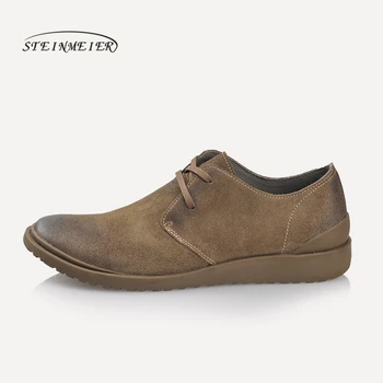 Vyrų odos batus vasaros atsitiktinis derby lauko butai vyrų rankų darbo nėriniai juodi batai vyrams 2020 ruda pavasario bateliai