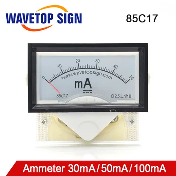 WaveTopSign 30mA 50mA Ammeter 85C17 DC 0-50mA Analoginis Amp Skydelis Skaitiklis, Dabartinis CO2 Lazerinis Graviravimas Pjovimo Staklės