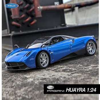 Welly 1:24 Pagani mėlyna automobilių lieti automobilio modelis, modeliavimas, automobilių apdailos surinkimo dovana žaislas liejimo modelis berniukas žaislas