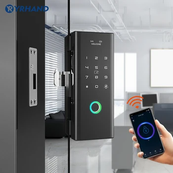 Wi-fi Nuotolinio Valdymo Tuya app biometrinių pirštų atspaudų digital Smart stiklo durų užraktas Biuras