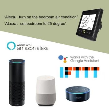 Wifi Termostatas Balso Kontrolė, Elektriniai Grindų Šildymo Termostatas LCD Ekranas Smart Temperatūros Reguliatorius Veikia su Alexa 16A