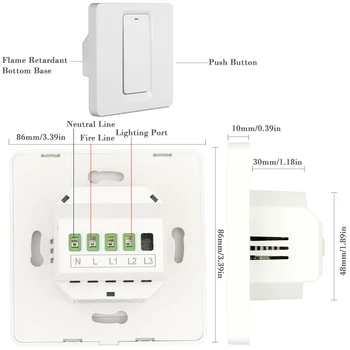 WiFi Zigbee Smart Šviesos Jungiklis AC 220V 10A 1/2/3 Gauja, Nuotolinio Valdymo Balsu Tuya Smart Gyvenimo Darbas su 