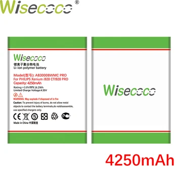 WISECOCO 4250mAh AB3000BWMC Baterija Philips Xenium I928 CTI928 Mobiliuoju Telefonu +Sekimo Numerį
