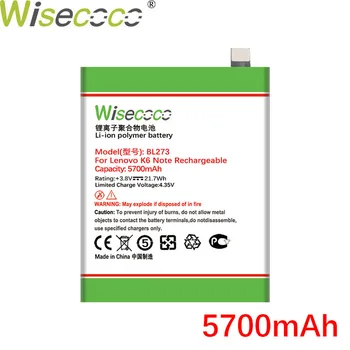 WISECOCO 5700mAh BL273 Baterija Lenovo K6 Pastaba Telefonas Aukštos Kokybės Baterija+Sekimo Numerį