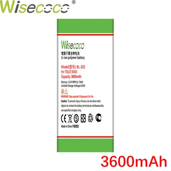 Wisecoco BL-233 Baterija 3600mAh TELE2 MAXI LTE BL233 BL 233 Telefonas Aukštos kokybės +Sekimo Numerį