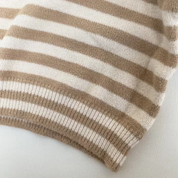 WLG Mergaičių Megztiniai Vaikams Drabužių Pavasario Rudens Golfo ilgomis Rankovėmis Dryžuotas Šiltas Megztinis Kūdikių Atsitiktinis Visų Rungtynių Drabužiai