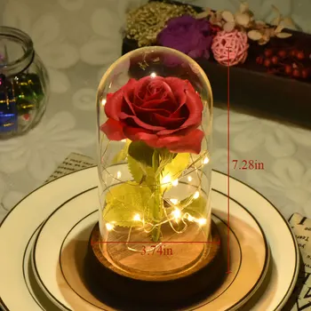 WR Dirbtinių Gėlių Eternal Rose su LED Šviesos Kūrybos Meilė Draugui, Dovanos Gėlių Šalies Namų Vestuvių Šventės Puošmena