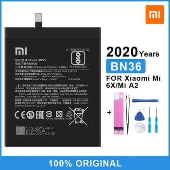 Xiao Mi Originalios Telefonų Baterijos BN36 už Xiaomi Mi 6X Mi6X Mi A2 MiA2 2910mAh Aukštos Kokybės Pakaitinis Akumuliatorius Su nemokamais Įrankiais