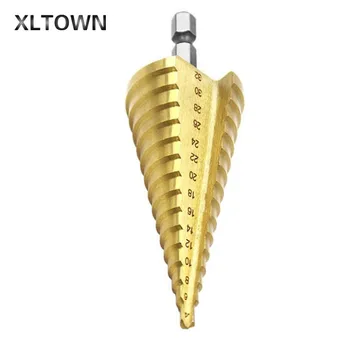 XLTWON 4-32mm Hex karka Metalo gręžimo Aukštos kokybės didelio greičio plieno Žingsnis gręžimo Multi-purpose Pagoda grąžtas Kietas gręžimo įrankis
