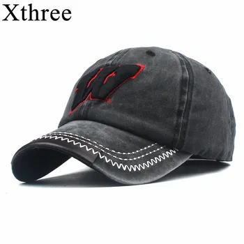 Xthree medvilnės W beisbolo kepurės vyrams, moterims snapback skrybėlę siuvinėjimo atsitiktinis bžūp casquette tėtis skrybėlę hip-hop bžūp