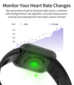 Y68 Smart Laikrodžiai Fitness Tracker Širdies ritmo Monitorius Kraujo Spaudimą Kelis Sporto Režimas Vyrai Moterys elektroninės Muzikos Smartwatch 20