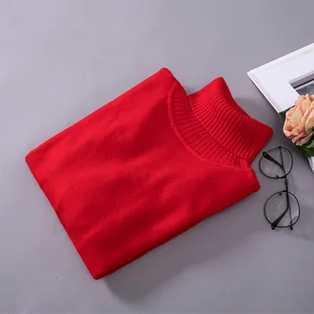 YAGENZ Rudens Ir Žiemos Džemperis Moterims megzti dugno Elastinga marškinėliai ilgomis rankovėmis Golfo Puloveriai Moterų Megzti megztiniai