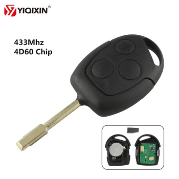 YIQIXIN 3 Mygtukus Pakeisti Nuotolinio Automobilio Raktas 433Mhz Anglies Atsakiklis Chip 4D60 