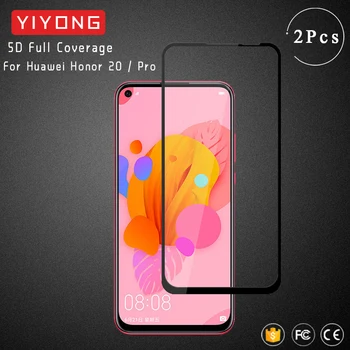 YIYONG 5D Visiškai Padengti Stiklo Huawei Honor 20 Pro 10 Lite 10i 20s Grūdintas Stiklas Ekrano apsaugos Huawei Honor Peržiūrėti 20 V20