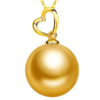 YS 18K Auksinis Au750 Aukso Perlas Pakabukas 9-11mm Natūralus Jūrinės Pietų Jūros Perlų Karoliai Pakabukas Skirta Moterims