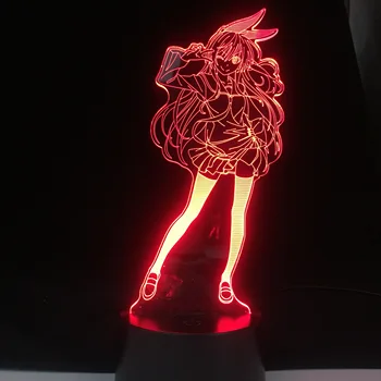 Yumeko Jabami Iš Kakegurui Kompulsinis Lošėjas Dekoro USB naktinė lempa Mielas Japonijos Waifu 3D Naktį šviesos Anime Lempos Dropshipping