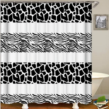Zebra modelis juostele dušo užuolaida juoda ir balta vonios uždanga dušo poliesteris vonios uždanga vonios kambarys
