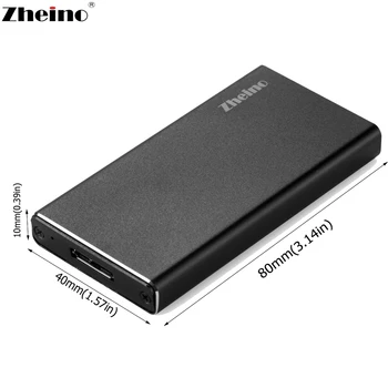 Zheino USB 3.0 mSATA SSD Mini Atveju Aliuminio Išorės Aptvarą mSATA/Pusė Dydžio SSD
