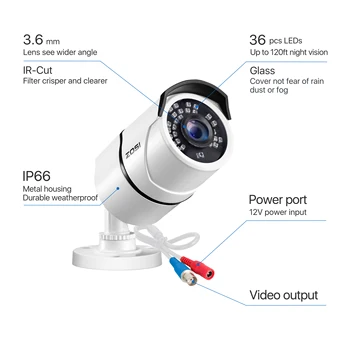 ZOSI 8CH 1080P 2MP HAINAUT CCTV Saugumo Vaizdo Stebėjimo Kamera, Sistema, DVR Rinkinys, skirtas Lauko Namų Vandeniui IR Night Vision