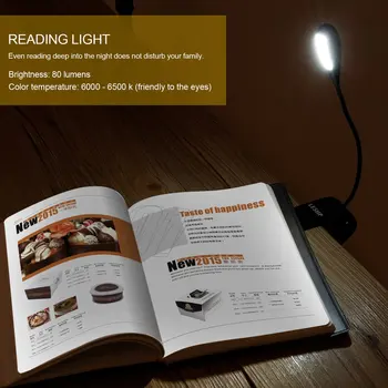Įkrovimo 4 LED Knyga/Muzikos, Šviesos, Lankstus Įrašą ant Stalo Lempos šviesos srautą galima reguliuoti Aukščio Žąsų Kaklo, Built-in Baterijos 1000mAh