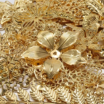 Įvairios Metalo Gėlių Karoliukai Kepurės Filigranas Apsiaustas Jungtys Geležies Amatų Dovana Apdailos Aukso Rodis Pakabukai Papuošalai Priėmimo 