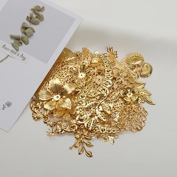 Įvairios Metalo Gėlių Karoliukai Kepurės Filigranas Apsiaustas Jungtys Geležies Amatų Dovana Apdailos Aukso Rodis Pakabukai Papuošalai Priėmimo 