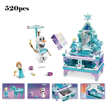 Šaldytos Sniego Pasaulyje Serija Elsa Stebuklinga Ledo Pilis Nustatyti mergaitės Modelis Disney Blokai, Plytos, Žaislai Mergina suderinama