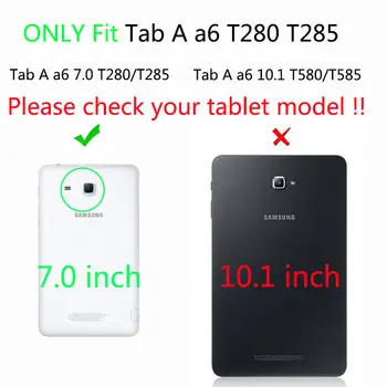 Šarvai Akinti Hibridas Šarvai Atramą Case For Samsung Galaxy Tab A6 7,0 colių 2016 T280 T285 Padengti Tablet TPU PC Atveju Funda +Rašiklis