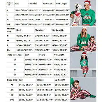 Šeimos Kalėdų Pižama Nustatyti Kalėdos Dryžuotas Ilgomis Rankovėmis Pjs Atitikimo Pižamos Suaugusiųjų Vaikų Kalėdos Sleepwear Dovana