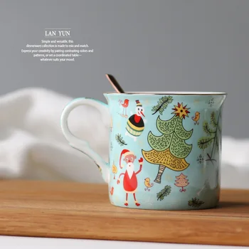 Šiaurės Kalėdų Iliustracija Linksmų Kalėdų Dovana Laimingas Sniego Kavos Puodelio Pieno, Arbatos, Fėja WF9154